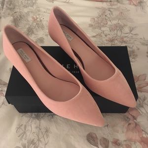 Pink velvet Cole Haan kitten heels